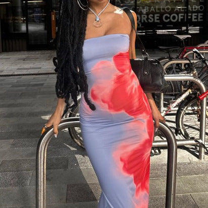 Slim Slit Tube Long Dress for summer