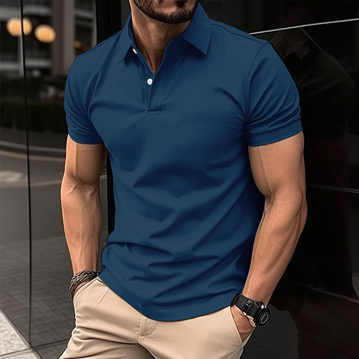 Summer Short Sleeve Polo Shirt Men