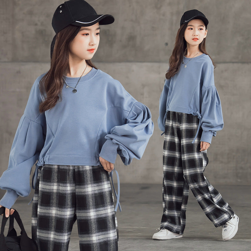 Trendy Plaid Trouser & Plain Shirt for Kids