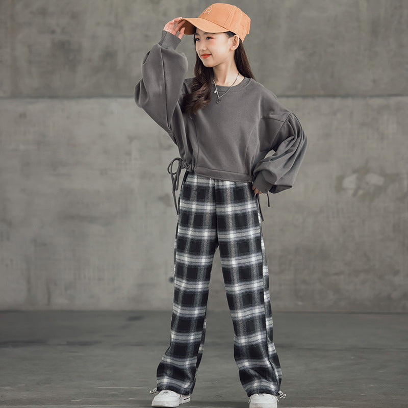 Trendy Plaid Trouser & Plain Shirt for Kids