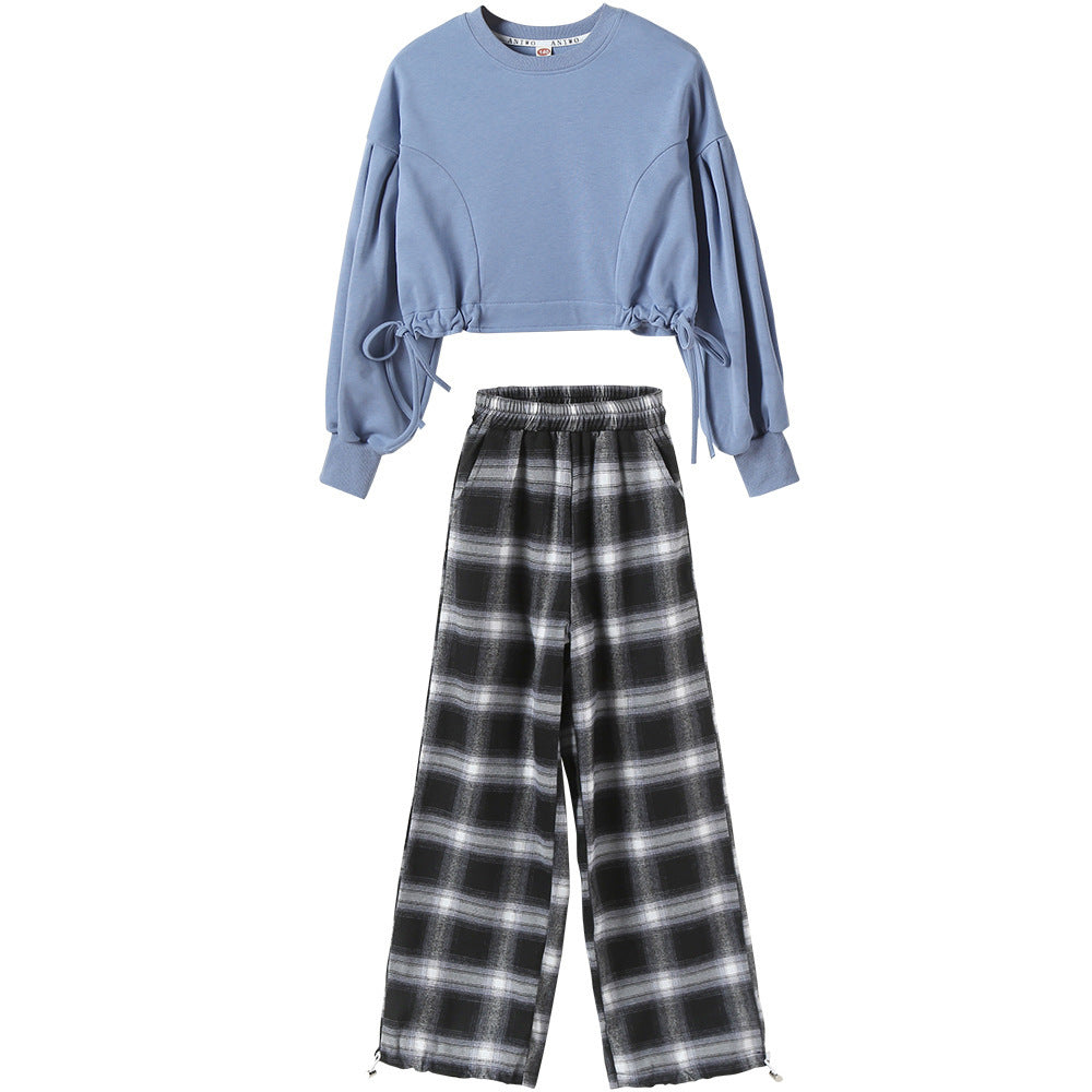 Trendy Plaid Trouser & Plain Shirt for Kids